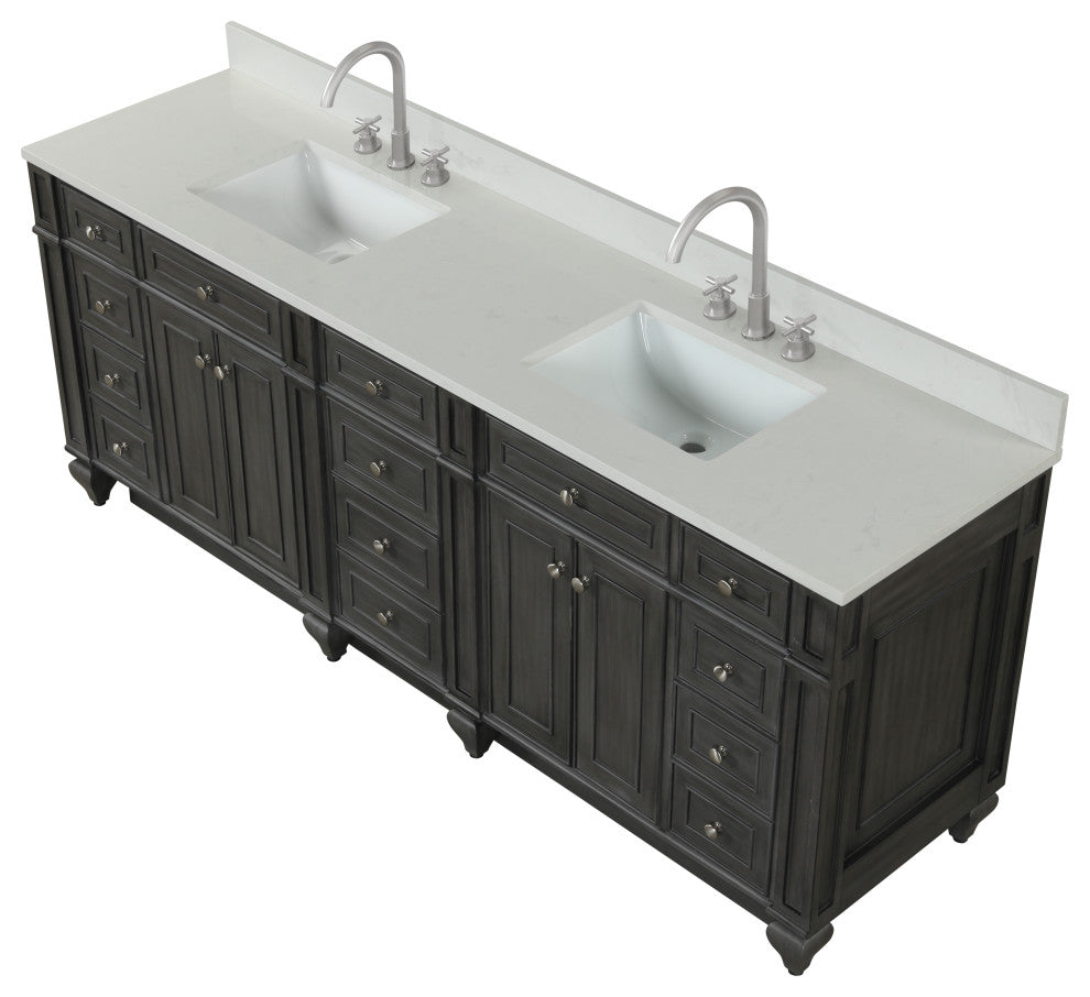 Winston Traditional Gray 84" Double Vanity