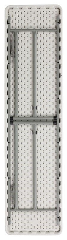 Pemberly Row Granite Plastic Folding Training Table in White