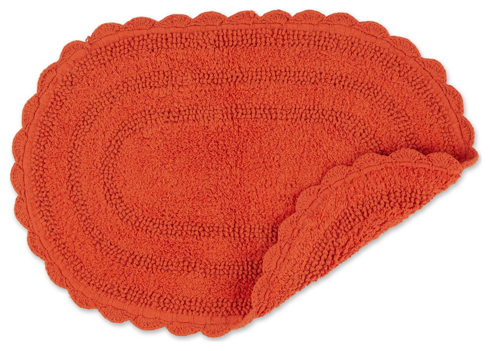 Spice Small Oval Crochet Bath Mat