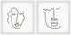 Tribal Mask Outline Diptych, 2-Piece Set, 24x24 Panels