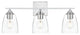 3 Light Chrome And Clear Bath Sconce