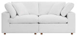 Commix Down Filled Overstuffed 2-Piece Sectional Sofa Set, Pure White