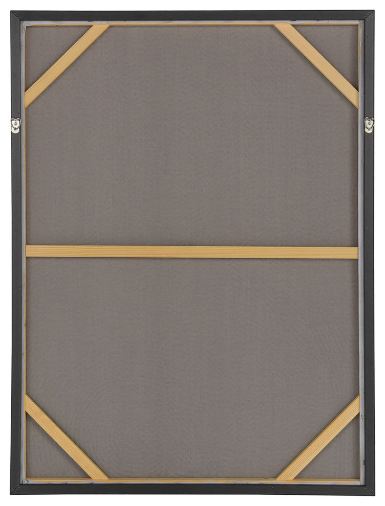 Hand painted Canvas Wall Art-Abstract-Black, Ivory-30" x 39"