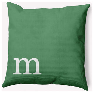 18" x 18" Modern Monogram Indoor/Outdoor Polyester Throw Pillow, Sage