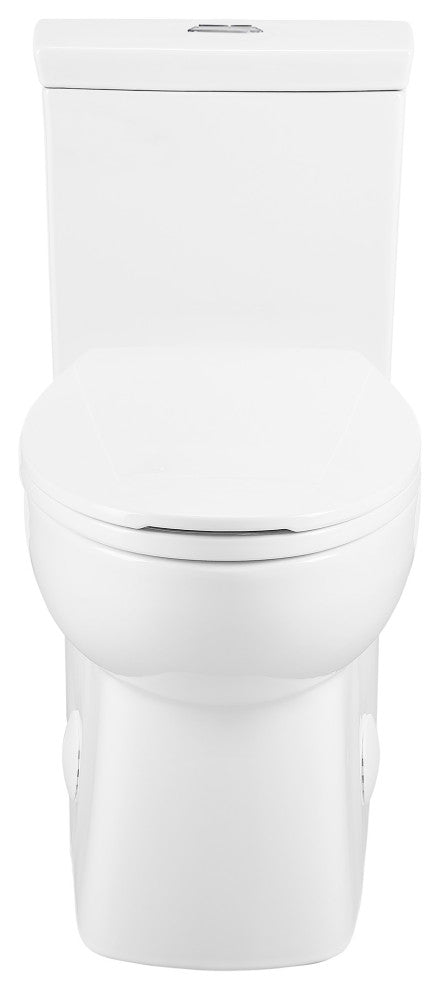 Classe One-Piece Toilet Dual Flush 0.8/1.28 GPF, Glossy White