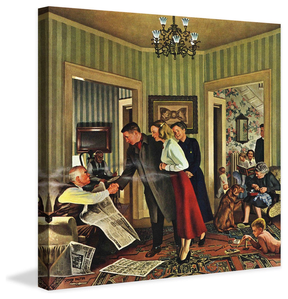 "Meeting the Date" Painting Print on Canvas by John Falter