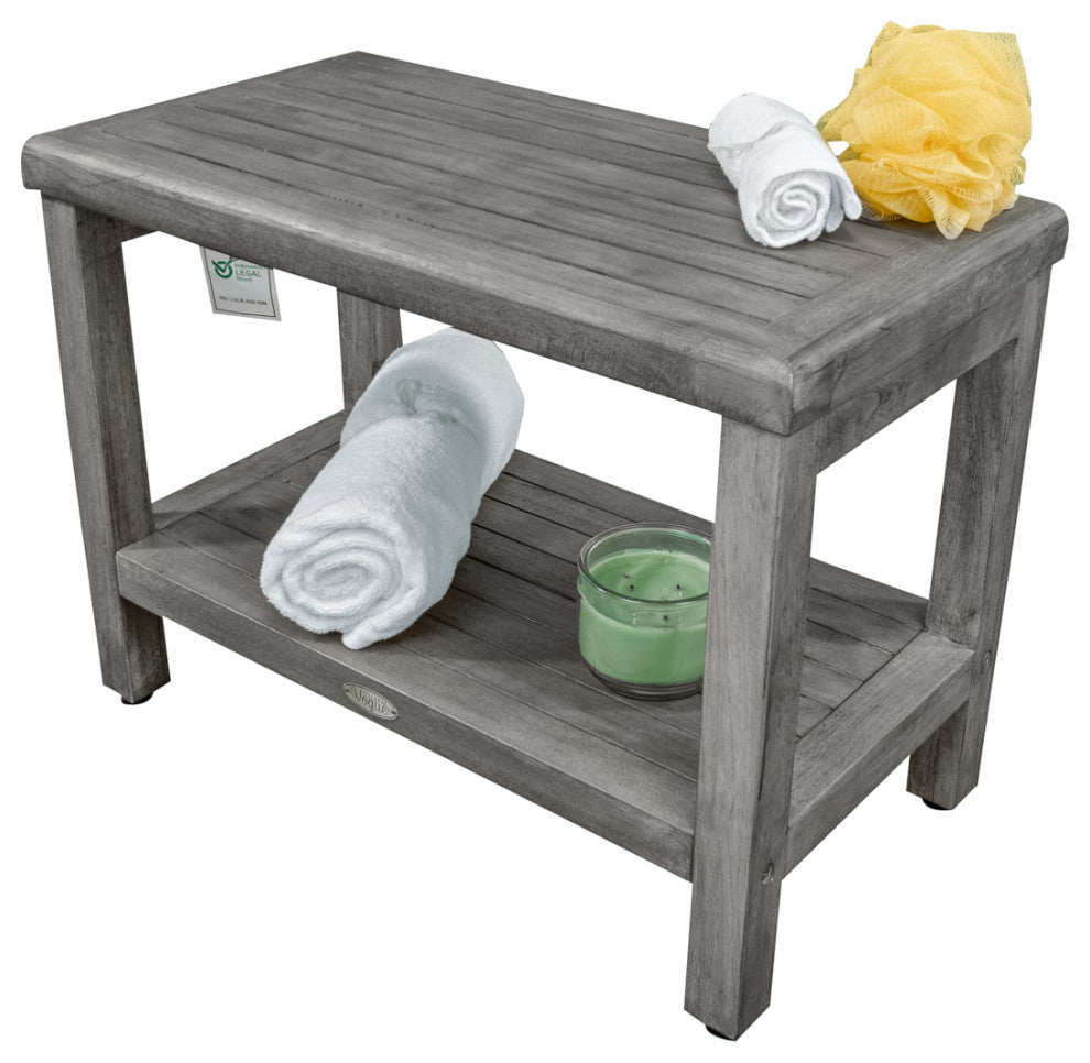 CoastalVogue Eleganto 24" Wide ShowerBench GR115, Gray