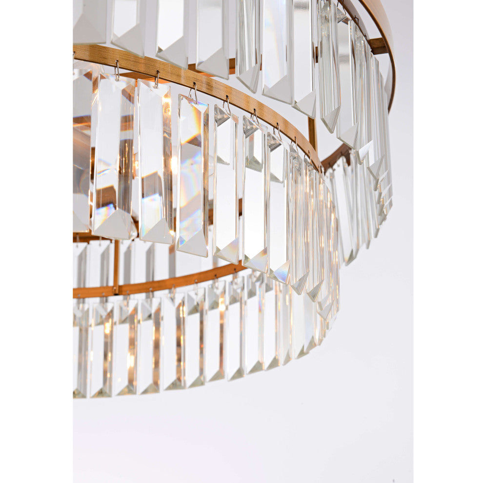 Eva 6-light Glam Crystal Glass Prism Drum Tiered Chandelier