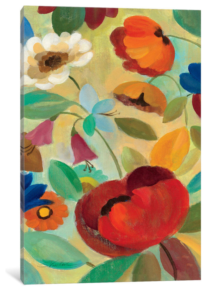 "Summer Floral Panel II " by Silvia Vassileva, 26x18x1.5"