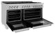 ZLINE 60" Dual Fuel Range, DuraSnow With Brass Burners RAS-SN-BR-60