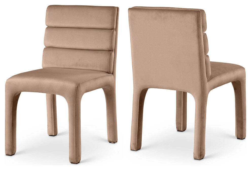 Kai Upholstered Dining Chair, Beige, Velvet, Set of 2