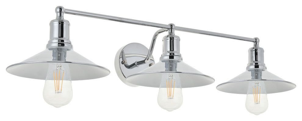 Chrome Finish 3-Light Wall Sconce