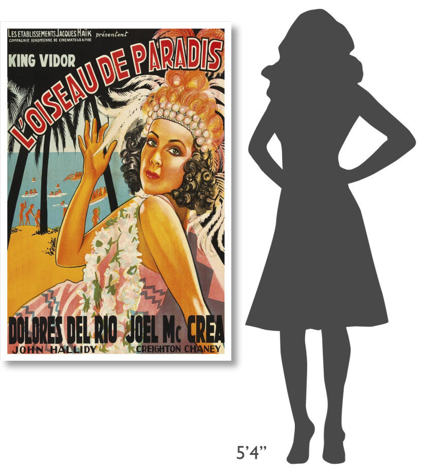 "Vintage Film Posters: Bird of Paradise "L'oiseau de Paradis" Print, 34"x50"