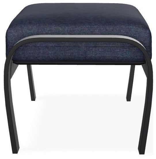 Belle Isle Cushion Outdoor Ottoman, Indigo/Black