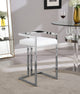 Ezra Counter Stool, Set of 2, White Vegan Leather, Chrome Base