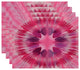 Shibori Burst, Geometric Print Placemat, Set of 4, Pink