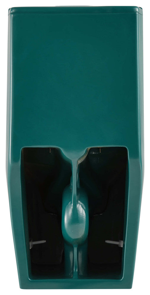 Fine Fixtures Dual-Flush Elongated One-Piece Toilet With High Efficiency Flush, Matte Teal Green
