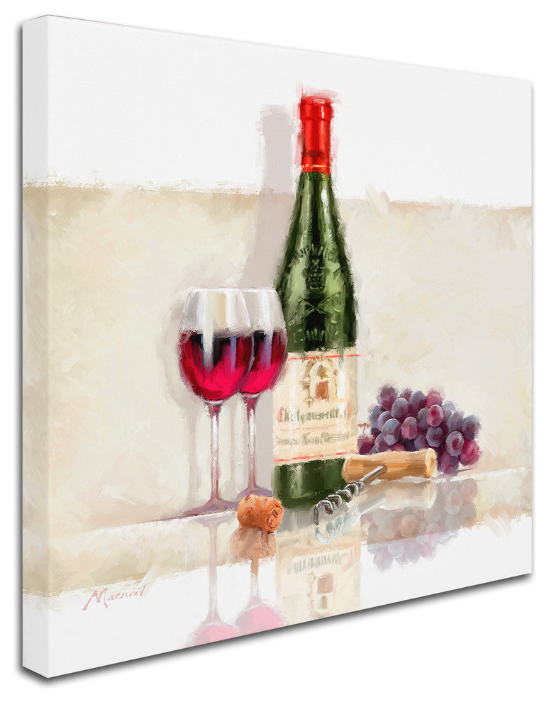 The Macneil Studio 'Wine With Grapes' Canvas Art, 18"x18"