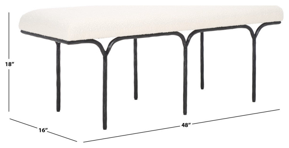 Safavieh Couture Marvin Boucle 48" Bench