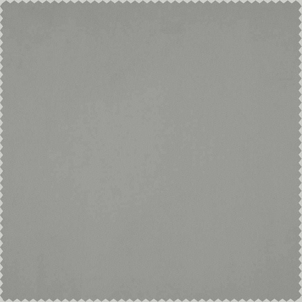 Heritage Plush Velvet Curtain Single Panel, City Gray, 50"x96"