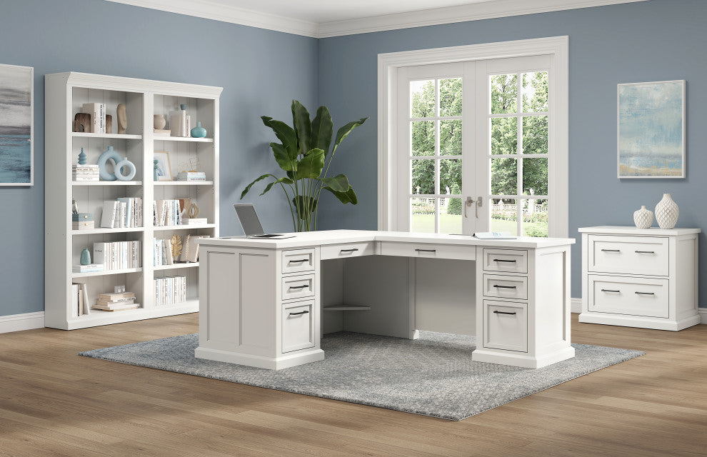 Modern Wood Lateral File Office Lateral File Storage Fully Assembled White