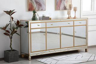 Elegant MF72072G Reflexion 72" Mirrored Credenza, Gold