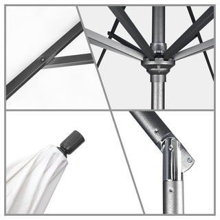 11' Grey Collar Tilt Crank Aluminum Umbrella, Pacifica, Capri