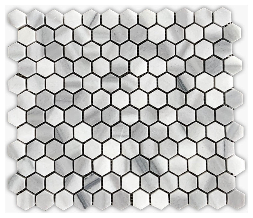 Equador Polished 1" Hexagon Marble Mosaic