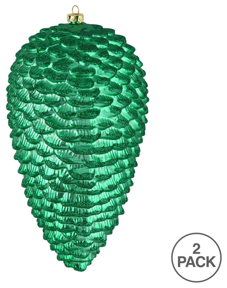 Vickerman N187344D 10" Seafoam Green Matte Glitter Pinecone Christmas Ornament