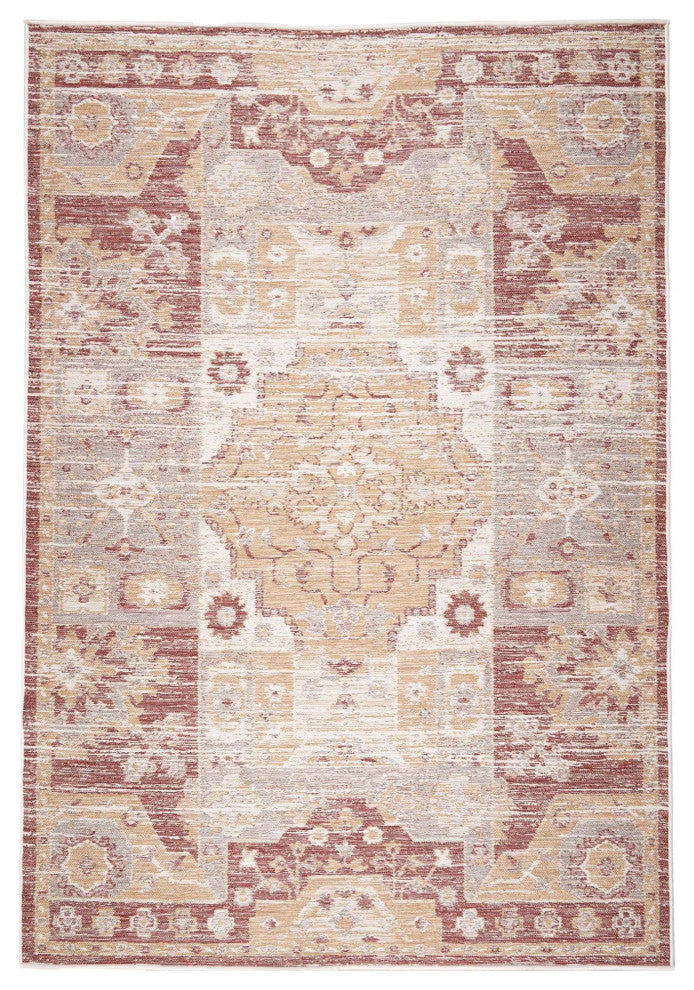 Plaza Medallion Reversible Indoor/Outdoor Area Rug, Mocha, 2'x3'
