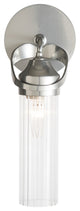 Bow 1-Light Bath Sconce, Sterling Finish, Clear Fluted Glass