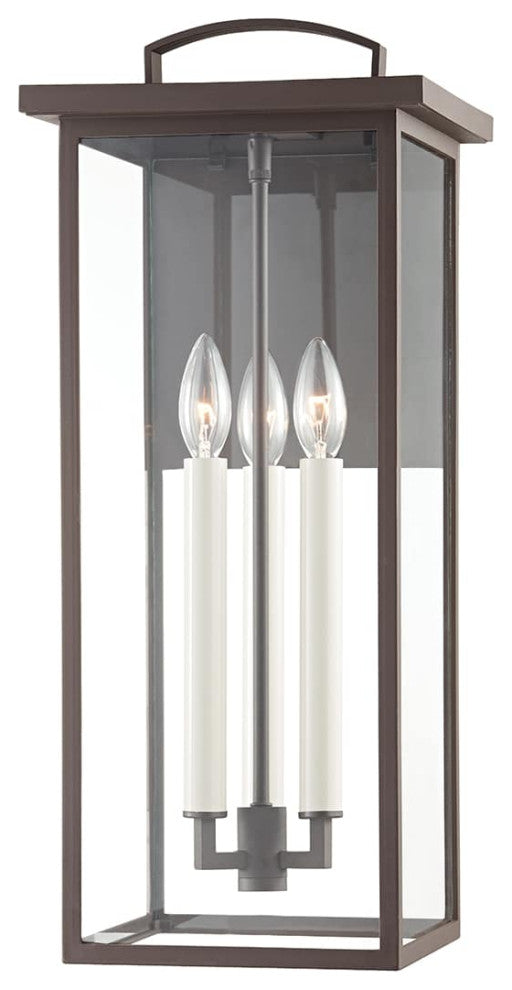 Eden Three Light Exterior Wall Sconce, Textured Bronze