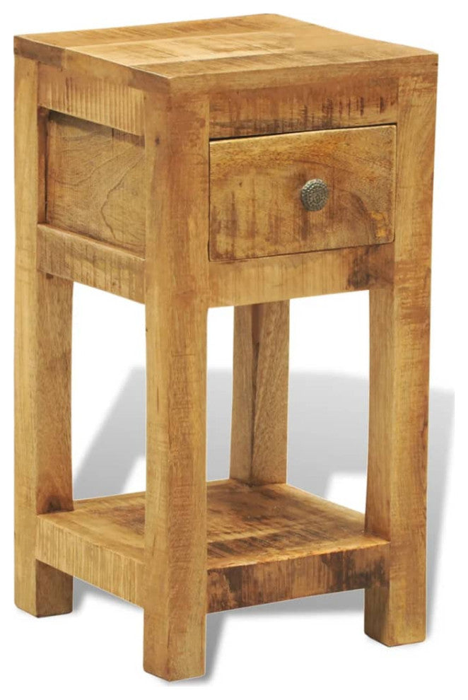 vidaXL Nightstand with 1 Drawer Solid Mango Wood