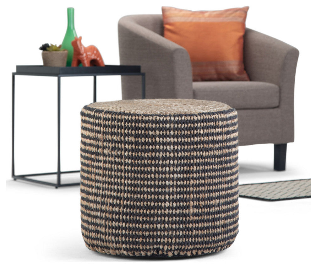 Larissa Round Braided Pouf