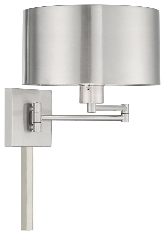 Livex Lighting Brushed Nickel 1-Light Swing Arm Wall Lamp
