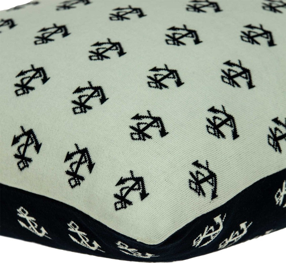 20" X 7" X 20" Nautical Blue Pillow Cover With Poly Insert