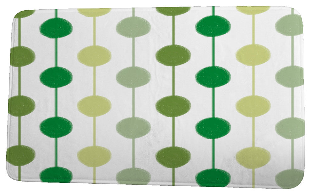 Funky Junky Brady Beads Stripe Print Bath Mat, Green, 21"x34"