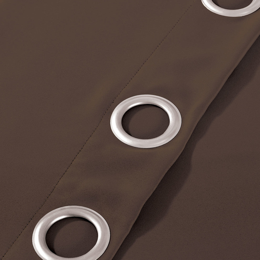 Serenta Black Out Curtains 4 Piece Sets, Chocolate, 54" X 96"