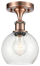Innovations 516-1C-AC-G124-6-LED 1 Light Semi-Flush Mount, Antique Copper