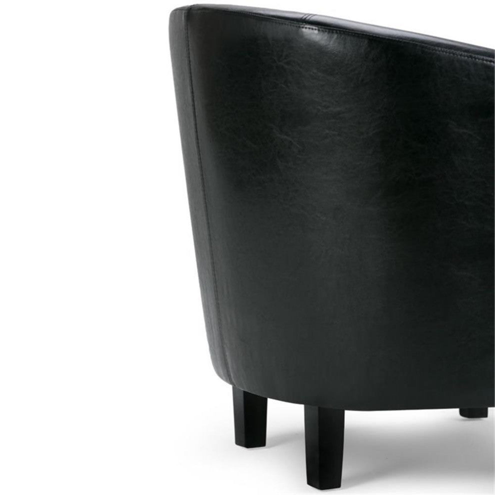 Austin 30 Inch Wide Contemporary Tub Chair In Black Faux Leather