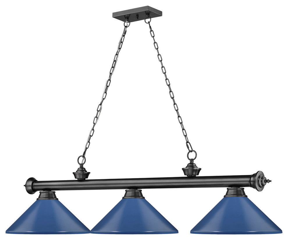 Zlite 2306-3BP-MNB 3-Light Billiard, Navy Blue