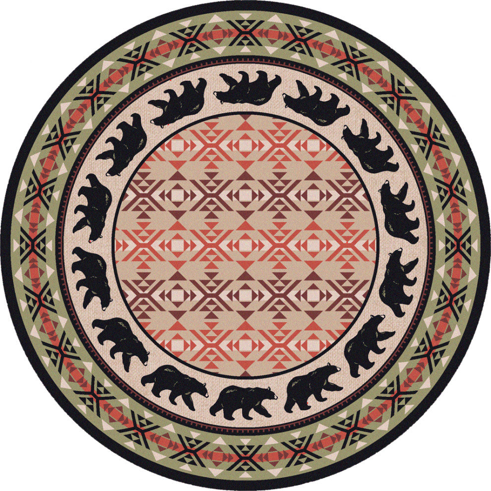 Cozy Bears, Green, 8' Round
