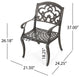 GDF Studio Augusta Outdoor Cast Aluminum Dining Chairs, Set of 2