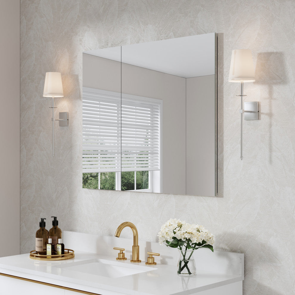 Recessed/Surface Mount Bathroom Medicine Cabinet, Reverse Installation, 36"x30"