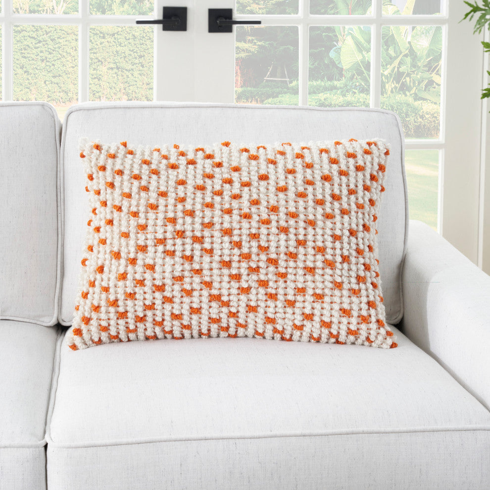 Mina Victory IH013 Throw Pillow, Orange, 14" x 20"