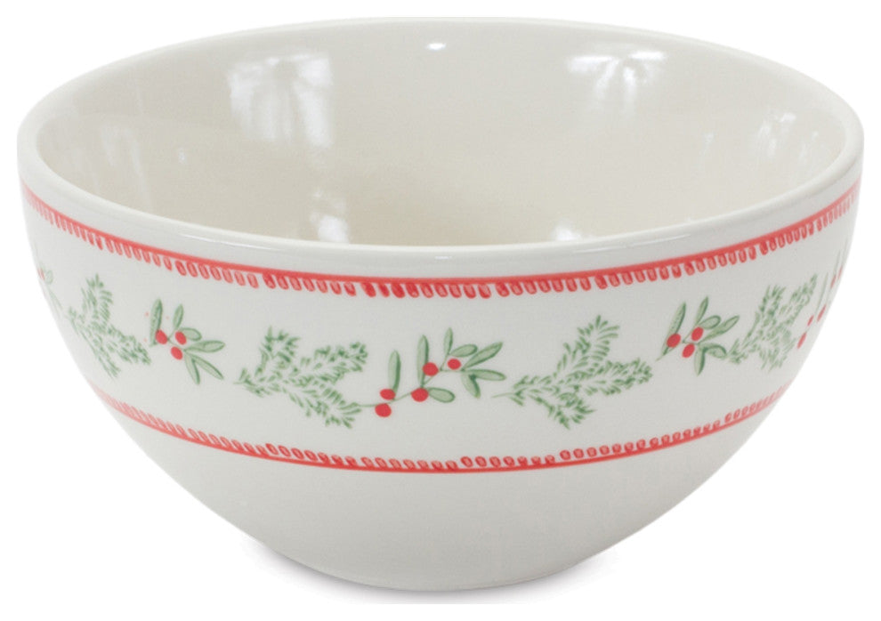 Stoneware Mistletoe Bowl, Set of 3