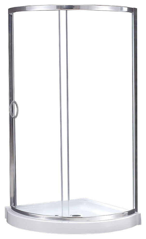 Breeze Corner Sliding Door Shower Kit, Clear Panels and Base, Chrome, 36"