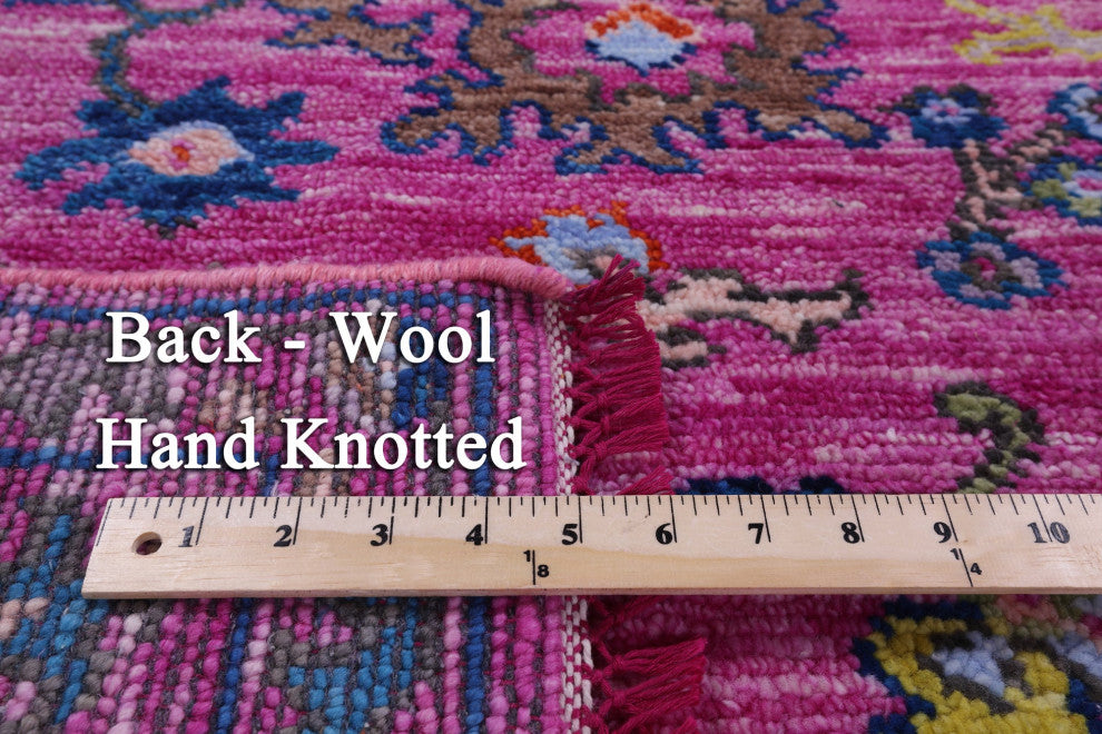 6' Square Handmade Turkish Oushak Wool Rug - Q15356