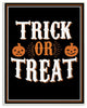 Trick Or Treat Orange Black Holiday Word Design, 13"x19"