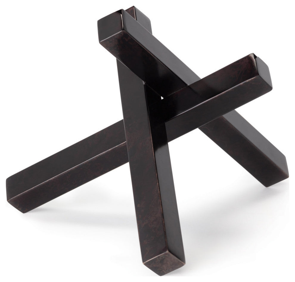 Intersecting Sculpture, Blackened Zinc